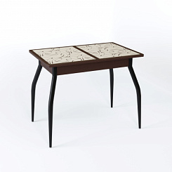 Стол Аспен СТ МП 900(1200)*600*750 Ноги 01 черные (стекло Узор коричневый цвет ВН) Стол Аспен СТ МП 900(1200)*600*750 Ноги 01 черные (стекло Узор коричневый цвет ВН)